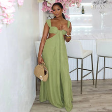 Load image into Gallery viewer, Hollow Out Slim Solid Color Sleeveless Casual Elegant Temperament Simple Jumpsuit
