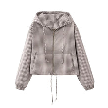 Load image into Gallery viewer, Women's Plaid Hooded  Elegant  Jacket
