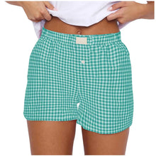 Load image into Gallery viewer, Women's  Elastic Waistband, Checkered Shorts,
