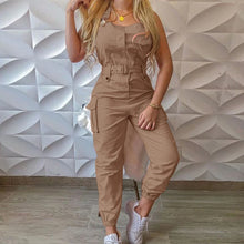 Load image into Gallery viewer, Solid Sleeveless Shoulder Strap Pocket Slim Elegant Casual Jumpsuit
