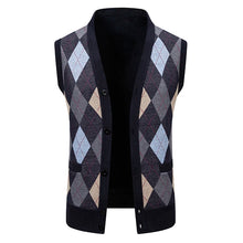 Load image into Gallery viewer, Mens Business Casual Knit Vest Winter V Neck Suit Vest Single Breasted Cardigan Vest
