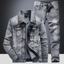 Load image into Gallery viewer, Spring Autumn Denim Suit Men's Slim Micro-stretch Two-piece Spring and Autumn Jacket Jeans
