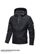 Load image into Gallery viewer, Men Hiking Jacket Spring Autumn Streetwear Fashion Hooded Jacket Casual Zip Up Loose Coat Outdoor Jogging Activewear Windbreaker
