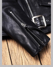 Load image into Gallery viewer, YR!Top.Classic 613 Motor Biker Style, Retro Genuine Leather Jacket, Luxury Tanned Cowhide Coat, Vintage Leather, 1.5mm Horsehide
