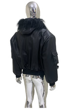 Load image into Gallery viewer, Mauroicardi Autumn Winter Short Oversized Black Warm Pu Leather Jacket Men with Faux Fur Trim Hood Loose Casual Korean Fashion
