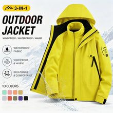 Load image into Gallery viewer, Men's 3-in-1 Jacket with Removable Fleece Liner, Waterproof Windproof Coat for Hiking, Camping, Travel and Daily Outdoor Use

