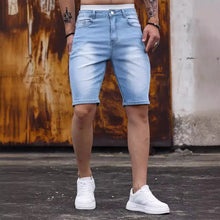 Load image into Gallery viewer, Men's  Shorts Strecth Washed Vintage Distressed Pockets Button Basics Shorts
