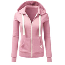 Load image into Gallery viewer, Autumn/Winter New Women'sPersonalized Fashion Sports Hoodie Long Sleeve Drawstring Pocket Zipper Coat Woolen Sweater Top CYXX386

