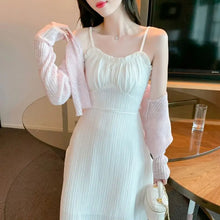 Load image into Gallery viewer, Women's Two Piece Set Long Sleeve Female Outfits Beach Dress Midi New in The Same Vintage Clothing Trend 2025 Elegant Casual
