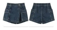 Load image into Gallery viewer, High Waist Denim Women Loose Slimming Hip Covering Skirt  Shorts
