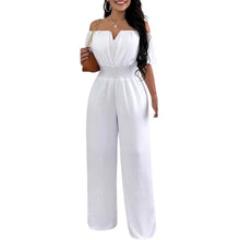 Load image into Gallery viewer, 2026 Jumpsuits for Women Summer Fashion Off Shoulder Casual Short Sleeve Wide Leg Rompers Sexy Slim Ladies Overalls Streetwear
