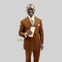 Load image into Gallery viewer, Men's Suit 2-Piece (Jacket+Pants) lightweight Striped Double Breasted Blazer
