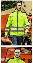 Load image into Gallery viewer, Safety Work Suit Men Mechanic Jacket and Pant Sets for Working Hi Vis Workwear Multi Pockets Workshop Uniforms
