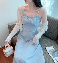 Load image into Gallery viewer, Women's Two Piece Set Long Sleeve Female Outfits Beach Dress Midi New in The Same Vintage Clothing Trend 2025 Elegant Casual
