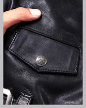 Load image into Gallery viewer, YR!Top.Classic 613 Motor Biker Style, Retro Genuine Leather Jacket, Luxury Tanned Cowhide Coat, Vintage Leather, 1.5mm Horsehide
