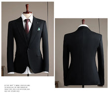 Load image into Gallery viewer, High Quality Men's Suit (jacket+vest+pants) Formal Business Office Men's Suits Groom Wedding Party Dress Solid Color Suit S-4XL
