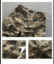 Load image into Gallery viewer, Retro Camouflage Multi-Pocket Cargo Shorts
