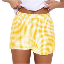 Load image into Gallery viewer, Women's  Elastic Waistband, Checkered Shorts,
