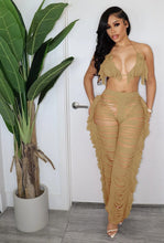 Load image into Gallery viewer, Sexy Two Piece Pant Sets Women Hollow Out Trousers Matching Sets Strapless Tassels Hole Pencil Pants Suits High Street Summer
