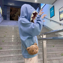 Load image into Gallery viewer, Winter Pullover Sweater Women Tops Button Boho Cat Casual Pocket Long Sleeve Pull Female Solid Hooded Sweaters Pullovers
