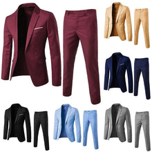 Load image into Gallery viewer, Mens Two Piece Slim Casual Dress Suit
