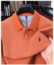 Load image into Gallery viewer, High end brand 100% cotton long sleeve polo shirt fashion luxury pony embroidery business casual comfort new Paul men's T-shirt
