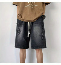 Load image into Gallery viewer, Embroidered Denim Shorts Men's Summer American Retro Street Five-point Pants Trendy Brand Trendy Loose
