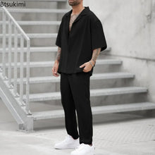 Cargar imagen en el visor de la galería, Men's Casual 2PCS Pants Set
