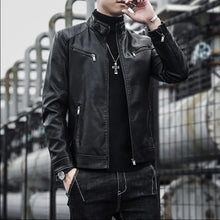 Load image into Gallery viewer, Leather Suit Jacket Men Slim FitLeather jacket
