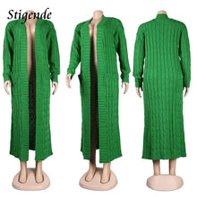 Load image into Gallery viewer, Women Knitted Long Sweater Cardigan
