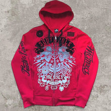Cargar imagen en el visor de la galería, Sudadera con capucha con estampado de calavera gótica Y2K
