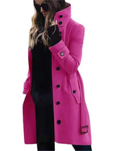 Load image into Gallery viewer, Womens  Single Breasted Turn-down Collar Wool Coat
