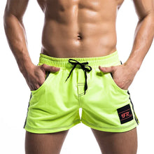 Cargar imagen en el visor de la galería, Pantalones cortos casuales para hombre, de piel sintética, de secado rápido, para baño, deportes, gimnasio, holgados, para correr, natación, tabla de surf
