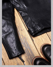Load image into Gallery viewer, YR!Top.Classic 613 Motor Biker Style, Retro Genuine Leather Jacket, Luxury Tanned Cowhide Coat, Vintage Leather, 1.5mm Horsehide
