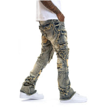 Load image into Gallery viewer, Men Ripped Stacked Distressed Slim Fit Skinny Jeans

