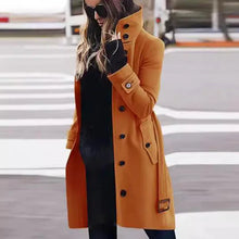 Load image into Gallery viewer, Womens  Single Breasted Turn-down Collar Wool Coat
