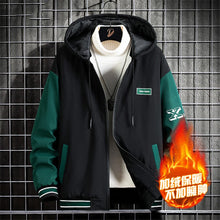 Load image into Gallery viewer, Autumn Winter Fleece Jacket Men 10XL Plus Size Varsity Jacket Fashion Sleeve Patchwork Coat Male Warm Jackets Big Size 10XL
