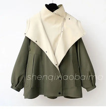Load image into Gallery viewer, Korean Version of The New Fashion Solid Color Collect Waist Trench Coat, Spring and Autumn Casual Patchwork Overalls Coats Women
