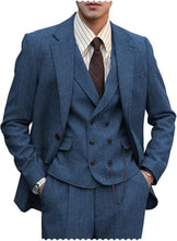 Load image into Gallery viewer, Men's 3 Piece Herringbone Suit
