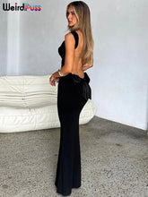 Load image into Gallery viewer, Weird Puss Bow Lace Up  Sleeveless Sexy Backless Maxi Dress
