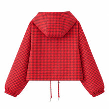 Load image into Gallery viewer, Jackets &amp; Coats Women's Autumn 2026 New Plaid Hooded Fashion Loose Elegant Young Women Jacket Chic Autumn Holiday Street Jackets
