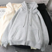 Load image into Gallery viewer, American Y2K New Hip Hop Trend Zipper Hoodie Women Street Casual Loose Joker Vintage Sweatshirt Unisex Fleece Padded Warm Hoodie
