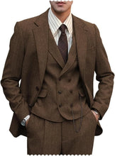 Load image into Gallery viewer, Men's 3 Piece Herringbone Suit
