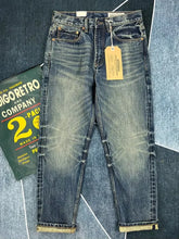 Load image into Gallery viewer, Heavy Washed Distressed Straight Blue Jeans
