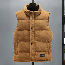 Load image into Gallery viewer, 2025 New Vest Jacket Men's Autumn Winter Warm Coat Stand Collar Padded Waistcoat Corduroy Work Wear Male Clothes M-5XL
