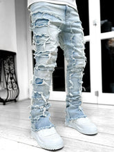 Lade das Bild in den Galerie-Viewer, Spliced Distressed Denim  Ripped  Jeans
