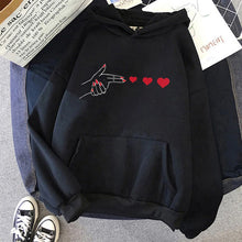 Load image into Gallery viewer, Funny Heart Pattern Printed Kangaroo Pocket Hoodies 90s Casual Sweatshirts Graphic Y2k Hooded Women's Gothic Streetwear Clothes
