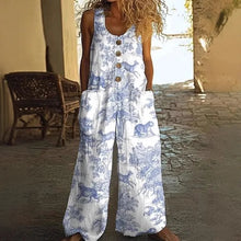 Load image into Gallery viewer, Jumpsuits Para Mujer Elegantes Women's Casual Sleeveless Loose Pocket Overalls Women's Long Jumpsuit Jumsuite Mujer Kombinezony
