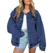 Load image into Gallery viewer, Women's  Denim Long Sleeve Oversized Button Jacket
