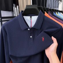 Load image into Gallery viewer, High end brand 100% cotton long sleeve polo shirt fashion luxury pony embroidery business casual comfort new Paul men's T-shirt
